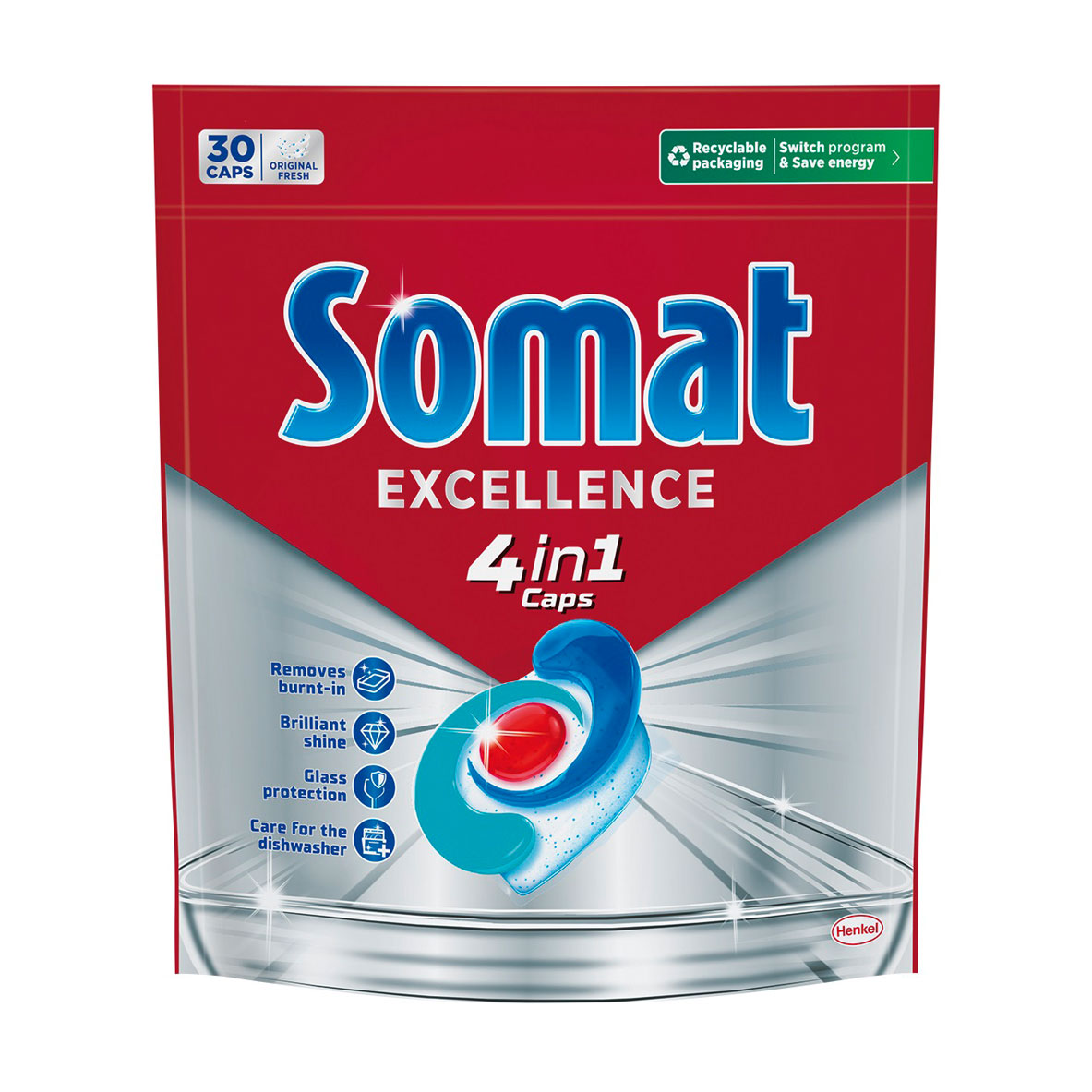 Таблетки для посудомийної машини Somat Exellence 4 in 1 Caps, 30 шт